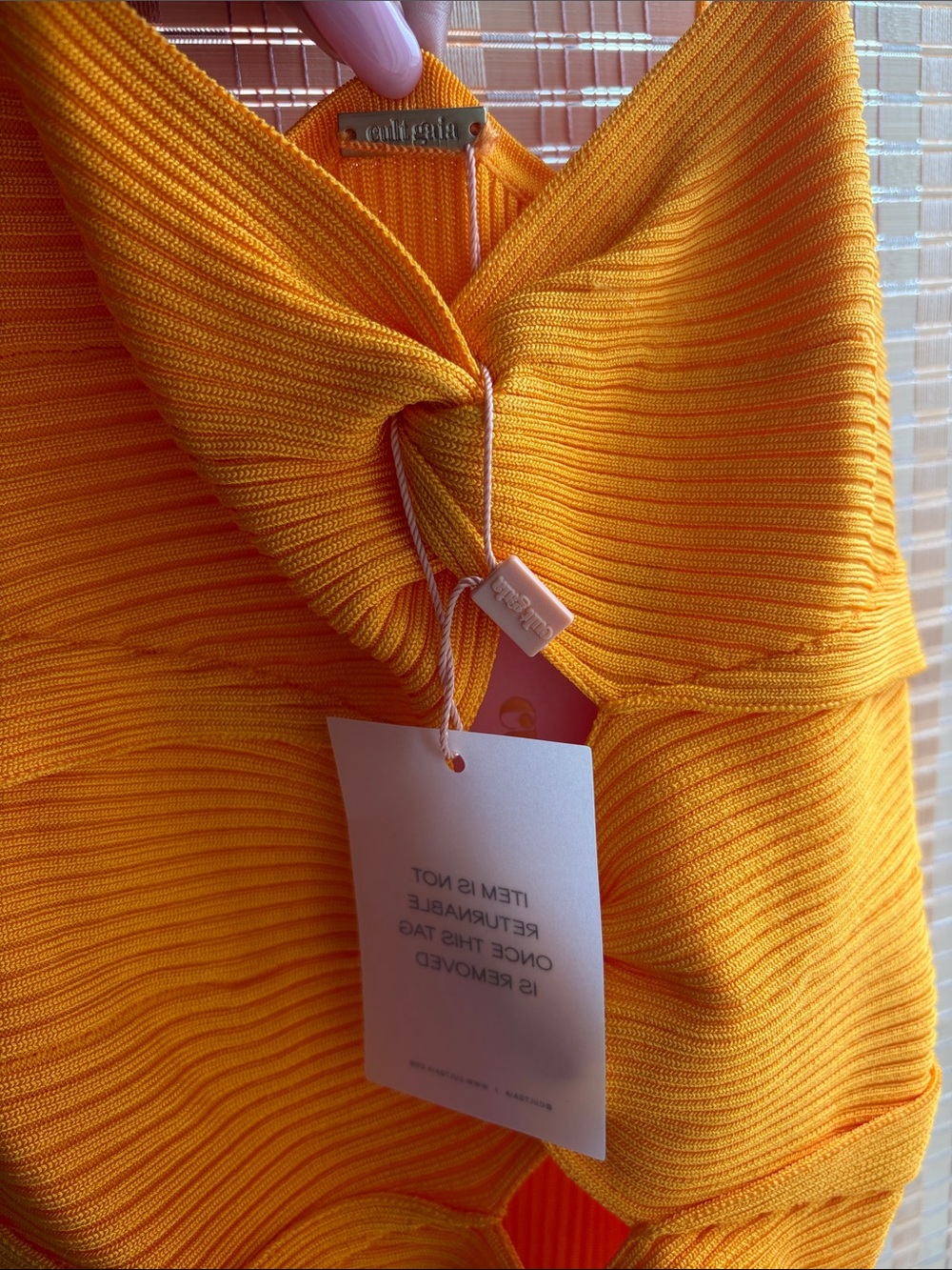 cult gaia Marigold Yellow Twist-Cut Maxi Dress - Picture 4 of 5